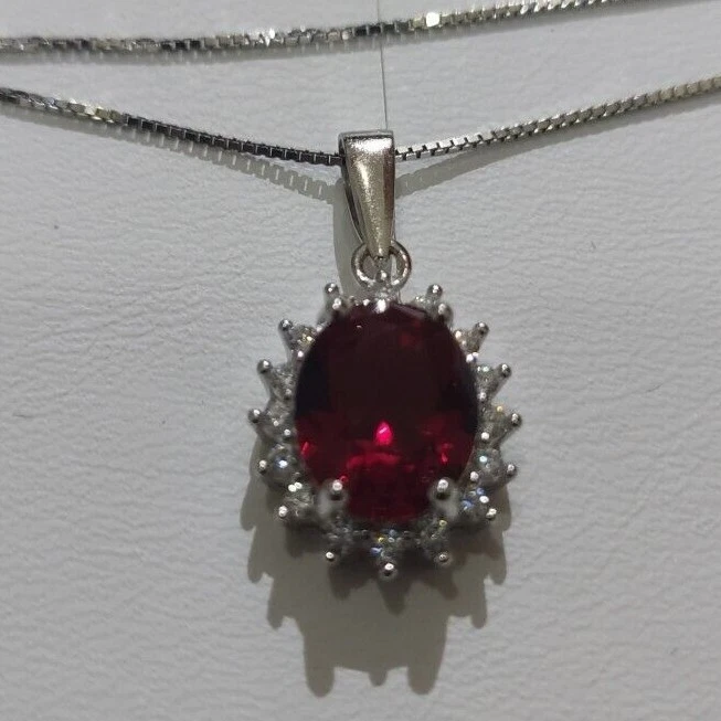 Collana per donna in argento 925 by RAMPINO GIOIELLI con swarovski rosso bianco - Immagine 2 di 2