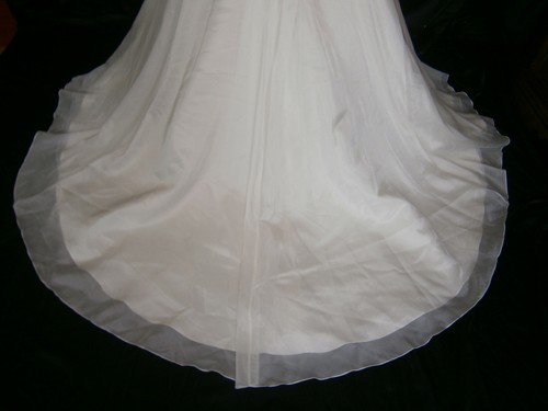 Wtoo Watters Wedding Dress 10 Ivory A-line Strapless Bling Organza NWT $1,299 - Picture 8 of 12