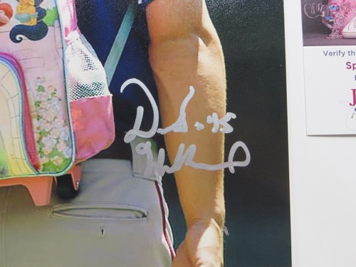 DEREK HOLLAND SIGNED 8x10 TEXAS RANGERS Princess Backpack PHOTO JSA COA - Picture 2 of 4