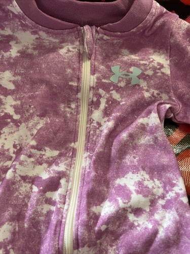 Girls 6-9 Months Under Armour Footed Zip Sleeper NEW NWT Purple White Tie-dye - Picture 2 of 4