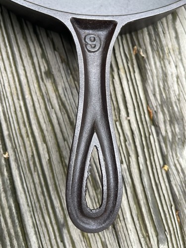 Antike 1800er Tormarke # 9 umgekehrter Griff Gusseisen Pfanne 11 1/2" Ready2Use - Bild 13 von 24