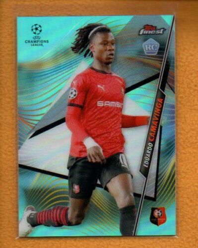 Eduardo Camavinga 2020-21 Topps Finest SC UEFA Rookie Aqua Refractor RC #71 /75 - 第 1/2 張圖片
