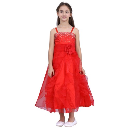 Kids Girls Floral Lace Long Romper Dress Wedding Birthday Party Formal Ball Gown - Picture 21 of 68