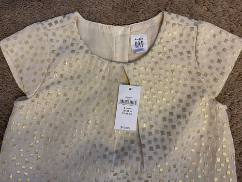 NWT Baby Gap Toddler Girls 3T Metallic Jacquard Dress - Picture 2 of 8