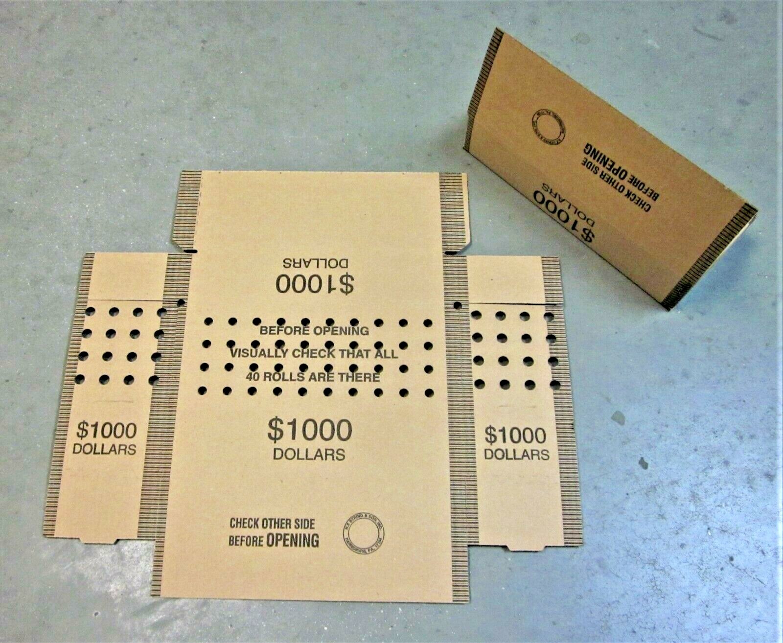 Brand New Dollar Coin Roll Storage Security Boxes $1,000 (N.F. String)