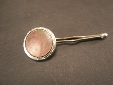 SINGLE 1 1/2" Gray Round Mother of Pearl Vintage Formal Tuxedo Shirt Stud c174