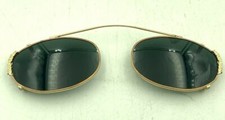 Vintage Colette CO Gold Metal Oval Clips Clip-on Sunglasses Eyeglasses Frames