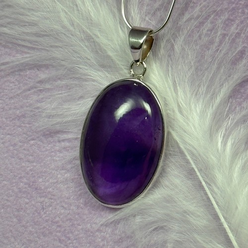 925 Silver Amethyst crystal pendant 8.8g SN52923 - Picture 4 of 5