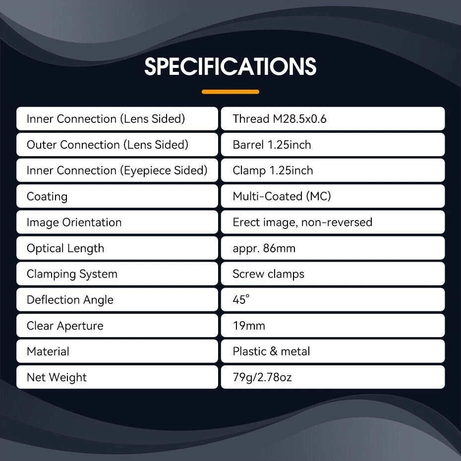 SVBONY SV221 Imagen Correcta Prisma Diagonal 1.25" 45° para Telescopio Refractor Foto 3 de 4