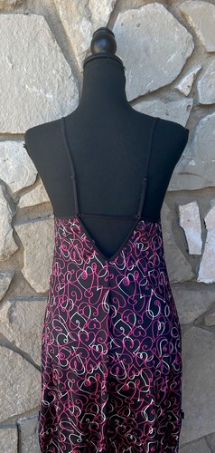 Smart Sexy Valentines Nightgown Medium Black Stretch Pink White Hearts - Picture 10 of 12