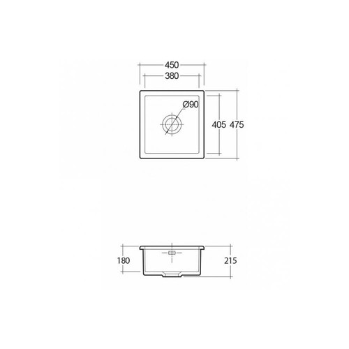 Astini Hampton 100 1.0 Bowl Matt Grey Ceramic Undermount Kitchen Sink & Waste - Picture 6 of 13