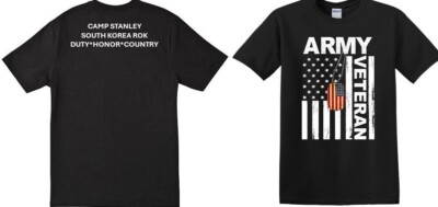 CAMP STANLEY* SOUTH KOREA ROK* TAG*2-SIDED SHIRT*VINYL*OFFICIALLY LICENSED
