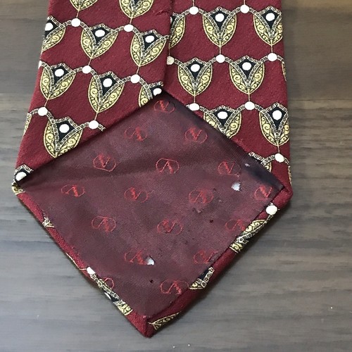 Cravatta uomo Valentino 100% seta fatta a mano in Italia geometrica rosso/giallo/blu - Foto 2 di 9