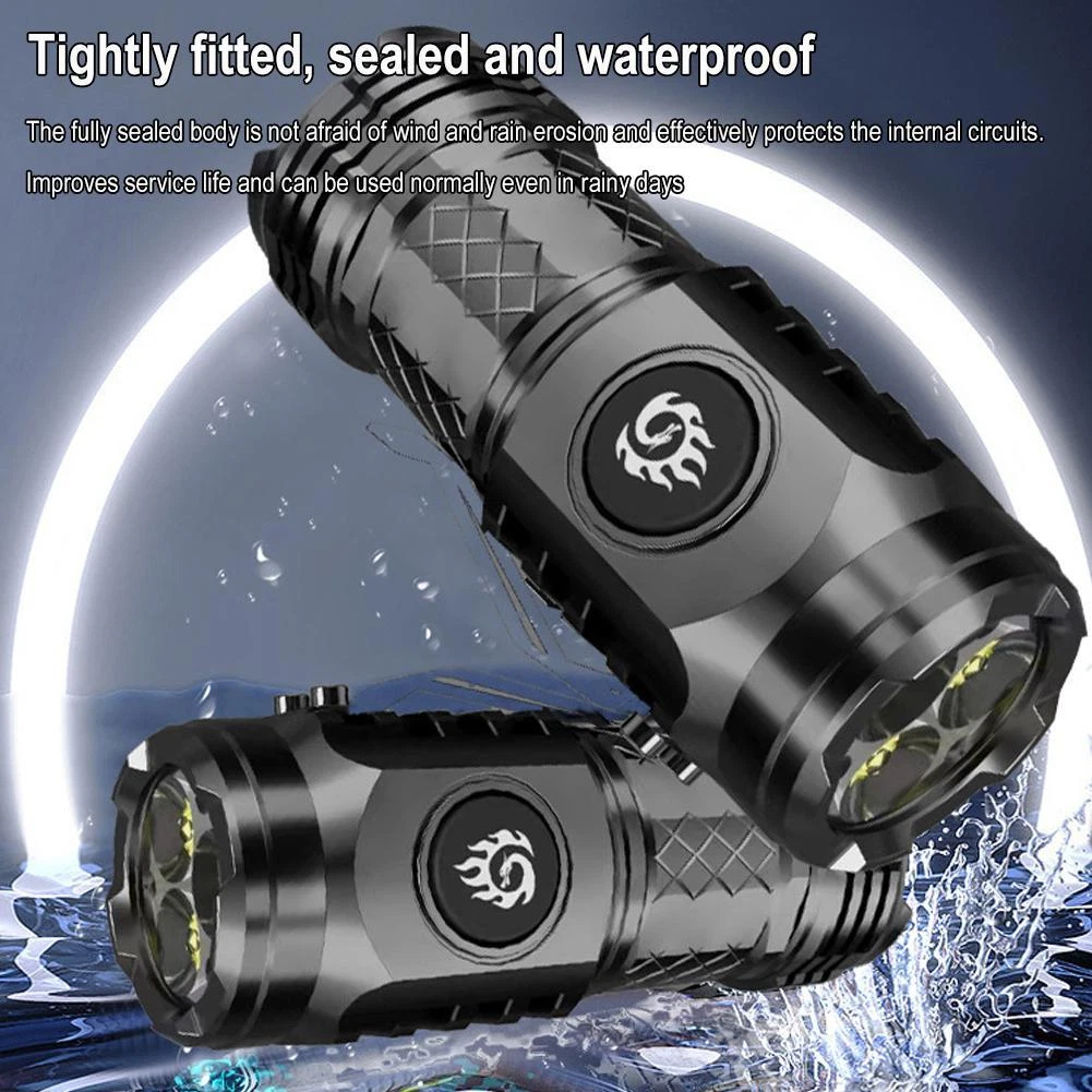 Three-Eyed Monster Mini Flashlight Flash Super Power Waterproof Outdoor NEW!