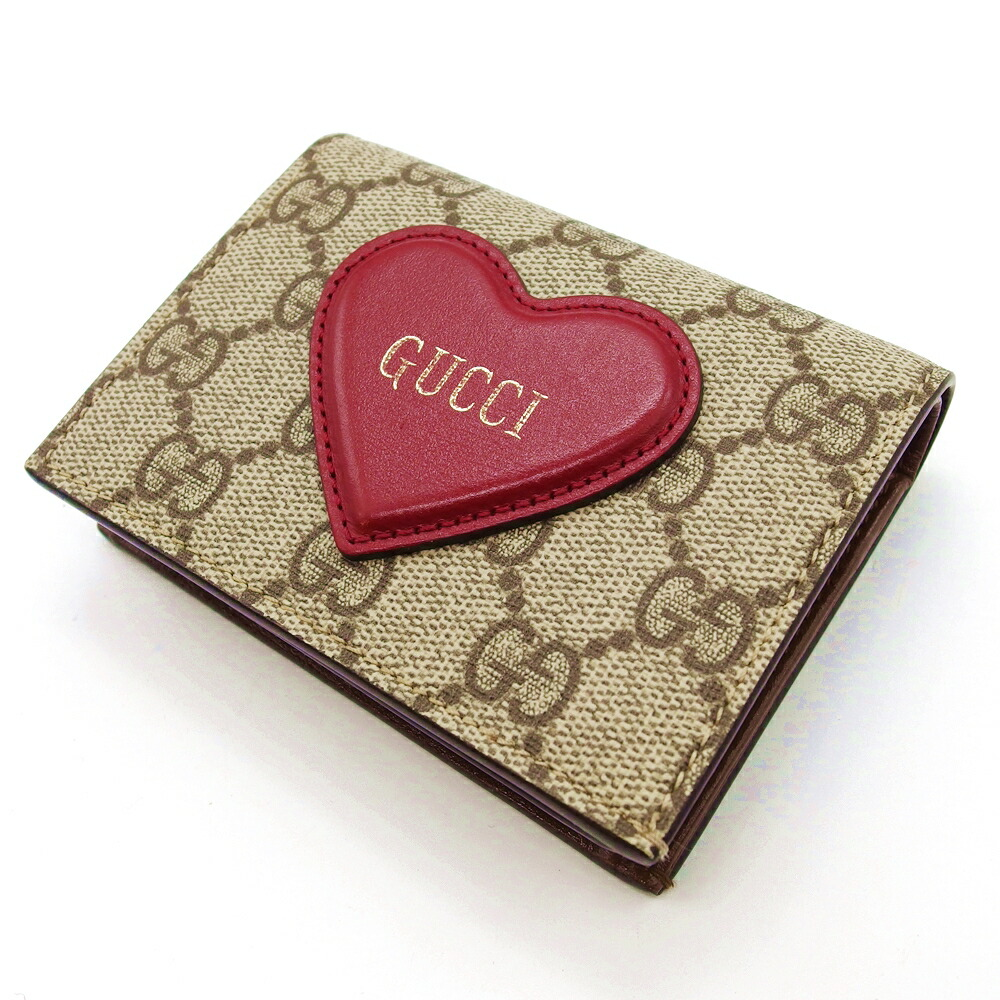 Gucci GG Supreme 648848 PVC & leather Compact Wallet Beige | eBay