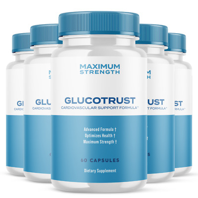 (5 Pack) Glucotrust, Glucotrust Blood Sugar Support Supplement (300 Capsules) 