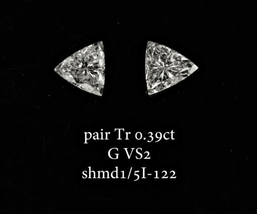 Billion Diamanten 0,39 Ct G VS2 Dreiecke lockeres Paar Seitensteine Naturring - Bild 8 von 12