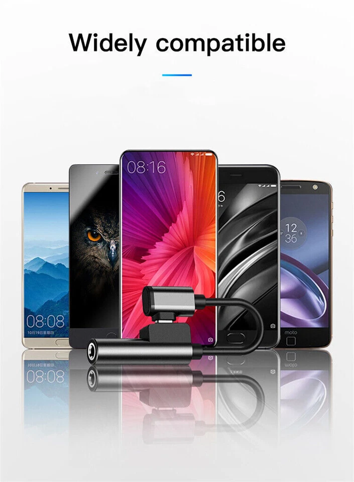 USB Typ C auf 3,5mm AUX Adapter USB C zu Klinke 2 in 1 Ladekabel - Bild 4 von 4