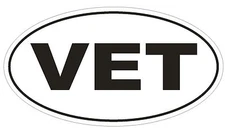 VET Oval Bumper Sticker or Helmet Sticker D541 Laptop Cell Military Euro Oval