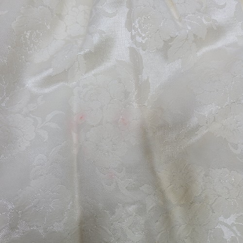 VTG Wee Clancy Girls Jacquard Dress Size 7 Ivory Floral Short Sleeve Gold Button - Picture 7 of 17
