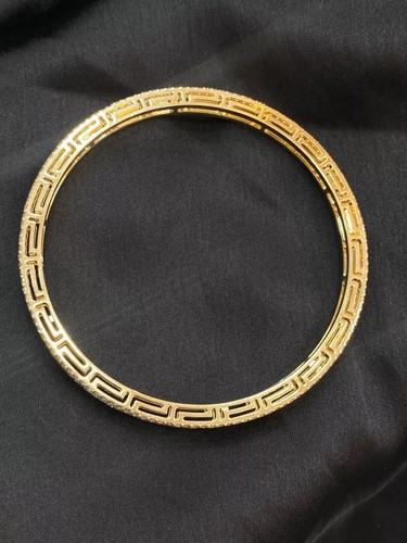 Pave 4,98 Cts Rotondo Brillante Diamanti Doppia Fila Bangle Braccialetto 14K Oro - Foto 16 di 16