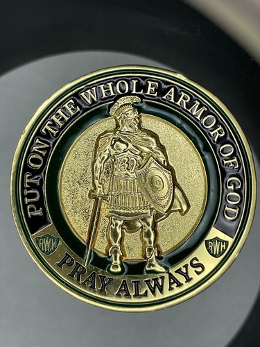 The Whole Armor of God Ephesians 6:11-18 Police Challenge Coin Salvation Sword - Picture 2 of 6
