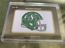 2017 Upper Deck CFL Saskatchewan Roughriders Helmet Logo Patch