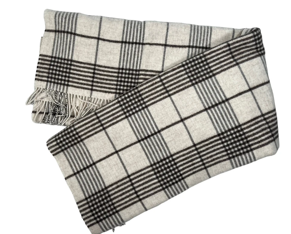 $700 Ralph Lauren Deacon Plaid Wool Throw Blanket 55" x 72" Made in Scotland - Image 2 of 4