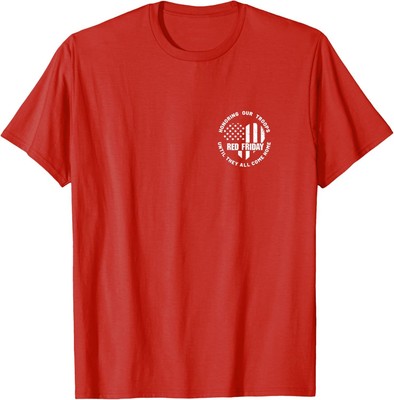 (2 Sided Print) Wear Red on Friday - Honoring Our Troops T-Shirt Hoodie