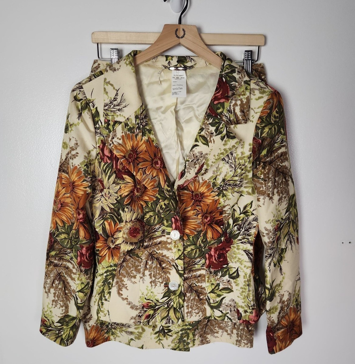 Dolce & Gabbana Women's Sz. 44/8 Floral Silk Skirt Suit | eBay