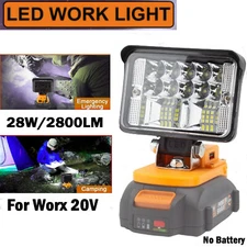 LED Work Light For Worx 18V 20V Lithium Battery w/USB Port QC3.0 Portable Lamps