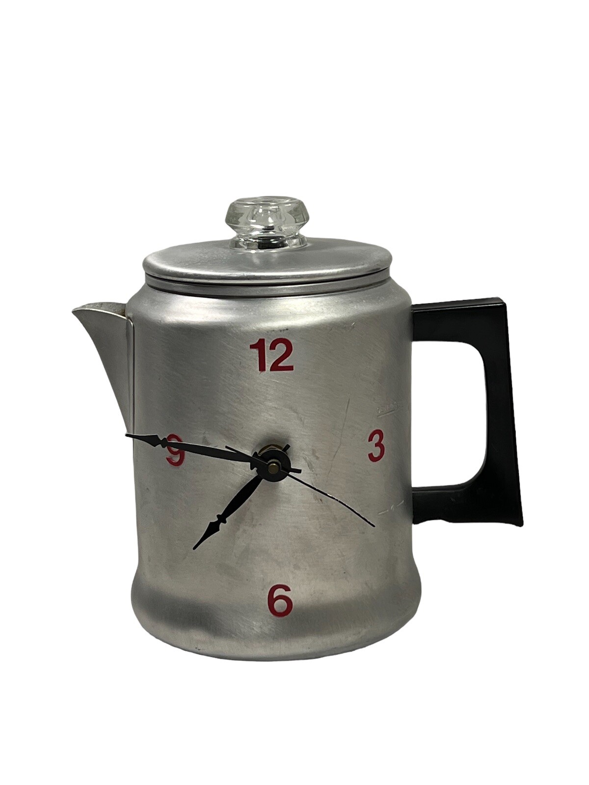 Vintage Kitschy Coffee Pot Clock BY Julie Zeelander Repurposed Retro