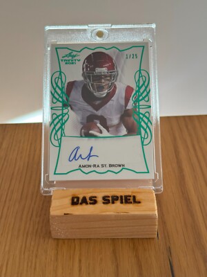 Amon-Ra St. Brown Leaf Trinity 2021 Rookie Auto Karte (01/25)