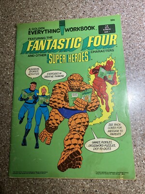 1980 A Golden Everything Workbook #1 Fantastic Four Some Pgs Written On/ Missing