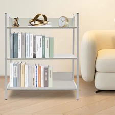 New 3-Tier Industrial Bookshelf Bookcase Display Rack Ladder Storage Shelf White
