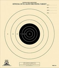 B-4 [B4] NRA Official 20 Yard Slow Fire Pistol Targets (100) on Tagboard 
