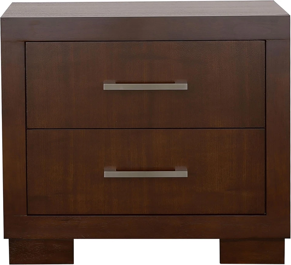 Mesita de noche organizadora Jessica contemporánea de madera con 2 cajones para dormitorio un Foto 4 de 4