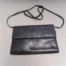 Black Leather Crossbody Bag Purse Slim Handba...