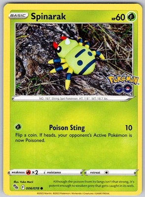 Spinarak 006/078 Common Pokemon GO Pokemon Near Mint