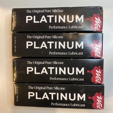 NEW 4 PACK Wet Platinum Lube Pure Silicone Personal Lubricant 3.1oz bottles x4