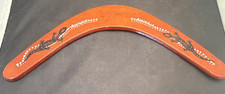 Vintage Hand Painted Wood Boomerang from Australia, Kangaroo, Lizard, 13.5 Inch