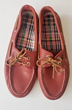 NIB Sperry Top Sider Mens Original 2-Eye Whisper RED Boat Shoe Leather 9.5 M