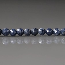 4mm Dark Blue Sapphire Beads Faceted Round Natural Gemstone 15" Strand DIY