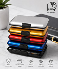 RFID Blocking Aluminum Wallet Credit Card Holder Hard Case Men Women