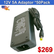 5 Amp LED Power Supply AC DC Adapter 12V 5A Transformer 10 50 Pack For PC CCTV