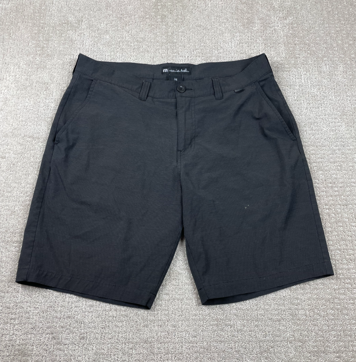 Travis Mathew Shorts Mens Size 34 Black Stretch Performance Golf Chino Outdoors