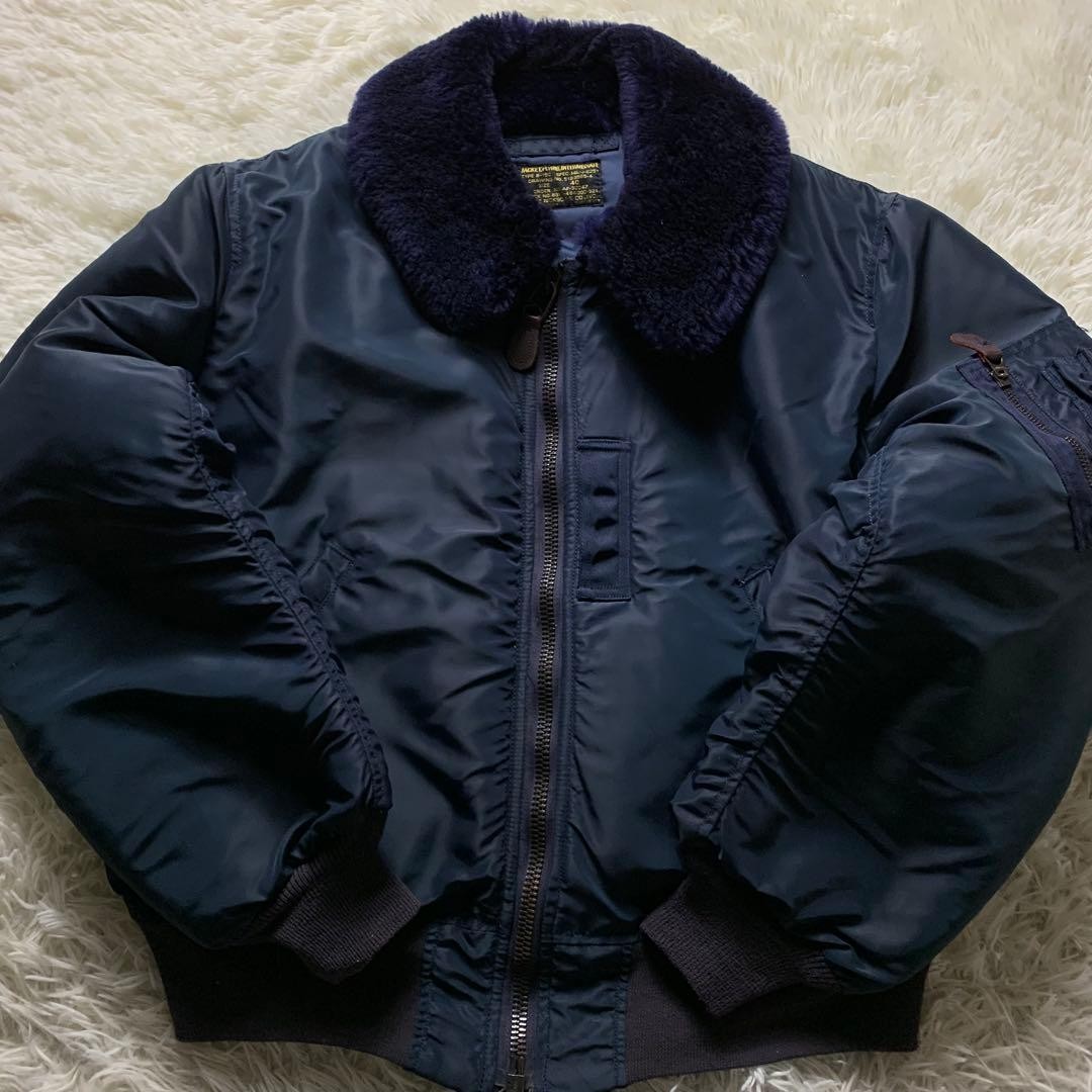 BUZZ RICKSONS Fabric Flight Jacket Navy Size 40 M… - image 1