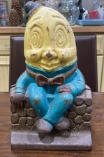 Antique Cast IRON Humpty Dumpty ON THE WALL 1920's COIN BANK Money Box DOORSTOP