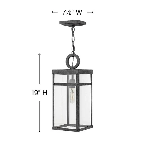 Hinkley Porter 19" High Aged Zinc Outdoor Hanging Light - Picture 5 of 8