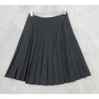 Vintage Skirt Women 4 Wool Blend Pleated Plaid Preppy Academia Office Black Zip